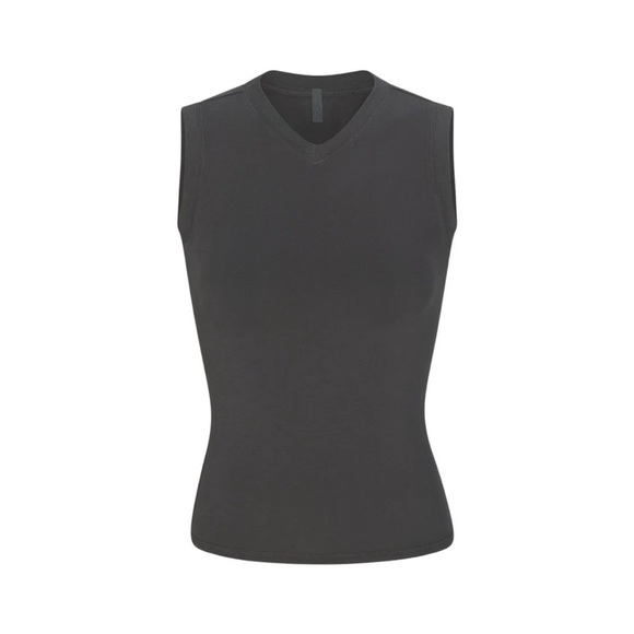 Skims Kim Kardashian New Vintage V-Neck Tank in Ash Gray Women’s Size Small - Picture 3 of 9